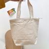 Bolsa de lonchera Bento para estudiante de lona de color sólido, bolsa pequeña cuadrada portátil para almacenamiento de maquillaje y mano, bolsa de lonchera de color sólido