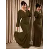 Vestido de Mujer de Tallas Grandes con Cuello en V y Mangas Murciélago, Vestido de Noche Sirena Plisado, Vestido Largo Adelgazante para Banquete