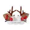 Diadema Navideña Transfronteriza para Niñas Pasador de Astas Lindo Pasador para Bebé Pinza para Oreja de Ciervo de Peluche Aro para el Cabello Accesorios para el Cabello