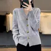 Suéter de Punto Liso Simple con Botones de Corazón Cardigan para Mujer Abrigo Suéter Holgado Otoño/Invierno 2026
