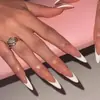 Comercio Exterior Blanco Leche Simple Estilo Francés Dulce Versátil Arte de Uñas Removible 24 Piezas Uñas Postizas
