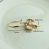 Bolsa de oro de 14K, gancho para oreja de escalera cuadrada de circón, accesorios para joyería hechos a mano DIY, aretes caseros con soporte vacío de perla, aretes microincrustados