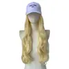 Comercio exterior transfronterizo Gorra Peluca gorra de béisbol peluca peinado integrado mujeres africanas cabello largo rizado gris plateado accesorio para la cabeza