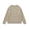 Suéter Masculino Gola V Colorido Trançado, Estilo Americano Moderno, Pulôver Casual Solto de Malha com Mangas Longas para Primavera e Outono