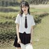 Uniforme Jk Camisa Blanca para Mujer Camisa de Verano de Manga Corta Camisa Corta Estilo Japonés Top Corto Estilo Universitario traje