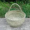 Cesta de Bambu Tecida à Mão Cesta de Bambu Portátil para Compras de Legumes Cesta de Bambu Cesta de Frutas Cesta de Ovos Cesta de Armazenamento para Cozinha Cesta de Compras Doméstica