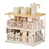 Estante de almacenamiento de escritorio para sala de estar, estante de almacenamiento tipo cajón para cafetera, caja de almacenamiento multicapa para snacks y tazas para cocina