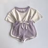 [Frete grátis] Roupas infantis coreanas verão 2022 novo conjunto de bebê com desenho conjunto de algodão para bebê roupa de verão de duas peças