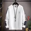 Suéter Masculino 2024 Outono e Inverno Novo Moda Elegante Masculino Gola Redonda Suéter Jaqueta Top Masculino Base Solta Camisa
