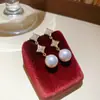 Pendientes de circón simples y versátiles de estilo coreano, diseño de nicho, exquisitos pendientes de borla y perla, sensación de lujo ligero y alta gama, pendientes para mujer