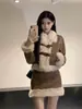Outono e Inverno Novas Roupas Femininas Estilo Drama Coreano Pequeno Chanel Melade Wear Estilo Salgado Ligeiramente Maduro Saia de Inverno Acolchoada de Algodão Conjunto de Duas Peças Saia