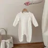 Macacão infantil 100% algodão puro malha primavera e outono manga longa macacão classe A estilo coreano malharia infantil