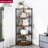Gabinete de Esquina Estante de Esquina para Pared Integrado Contra la Pared Sala de Estar Cocina Dormitorio Estante Triangular Multifuncional para Almacenamiento