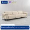 Camada de cabeça minimalista em estilo italiano, superfície de contato em couro de vaca, sofá de couro, design exclusivo, sala de estar, combinação de fileira reta, sofá para três pessoas
