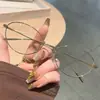 Gafas Graduadas Súper Ligeras de Alambre Dorado para Hombre Pique Guapo Refinado Canalla Montura Cuadrada Negocio Anti Luz Azul Lentes Planos Mismo Estilo Wang Hedi