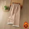 Calças largas, quentes e estilosas para outono e inverno, com corte solto e casual, perfeitas para um look chique e artístico. Calças de linho femininas, outros estilos disponíveis