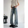 Transfronterizo 2026 Primavera/Verano Nuevo Retro Americano Holgado Pierna Recta Tendencia Hombres Lavado Desgastado High-Street Caída Jeans