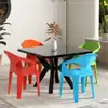 Mesa y Silla de Plástico para Patio Exterior Combinación Mesa para Puesto de Comida Mercado Nocturno Silla con Respaldo Barbacoa Impermeable Protector Solar Playa Exportación