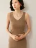 Chaleco casual de cachemira con cuello en V doble, corte holgado y cómodo, prêt-à-porter de primera calidad, cálido, versátil para el uso diario en otoño e invierno