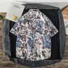 Camisa Floral Masculina Manga Curta Branca Estilo Coreano Tendência Bonito Casual Verão Fina Havaiana Bonito Meia Manga Solta