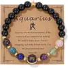 Centro Comercial de Bajo Precio de Amazon Pulseras de los Doce Signos del Zodíaco Europeos y Americanos Más Vendidas Pulseras de Perlas de Cristal de Fluorita y Ojo de Tigre Transfronterizas