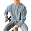 2025 Europeo y Americano Transfronterizo para Hombre Nuevo Estilo Color Sólido Casual Moda Tendencia Cuello Redondo Manga Larga Sudadera con Capucha Ropa de Hombre Gris Negro