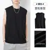 Camiseta sin mangas de tirantes para hombre, talla grande, estilo americano, moderna, para fitness, verano, 140g, seda de leche, chaleco holgado