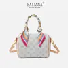 Bolso Boston para mujer de lujo ligero estampado, bolso tipo almohada, nuevo modelo 2026, bolso de mano versátil vintage de alta gama, bolso cruzado, moderno