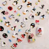 Adesivo de unha de pinguim fofo pequeno 5D relevo tridimensional pingu pingu fofo adesivo de arte de unha joia SL