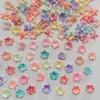 Flores Pequeñas Bicolor con Borde Dorado y Plateado y Brillo Metálico, Brillan en la Oscuridad, Materiales Hechos a Mano para DIY, Pasador de Pelo, Accesorio para el Cabello, Accesorios para Ramilletes