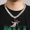 Colgante de ángel enmascarado de hip-hop europeo y americano, collar creativo y personalizado con flecha de Cupido, chapado en oro y incrustaciones de diamantes.