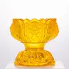 Portavelas de Mantequilla de Vidrio de Colores para Uso Doméstico, Base Portavelas para Ofrenda a Buda, Lámpara de Vela de Larga Duración, Portavelas de Loto