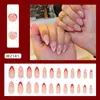 Uñas de Moda con Lunares y Encaje Francés Estilo Ins para Niñas, Desmontables, Portátiles, 24 Piezas, Uñas de Presionar