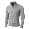 Comércio exterior transfronteiriço outono e inverno masculino cardigã de zíper tricotado moda casual europeia e americana plus size gola alta jaqueta suéter vestuário masculino