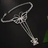 Pulsera de Dedo de Mariposa con Diamantes Completos Explosiones Transfronterizas Pulsera de Mano de Pedrería Ajustable Multicapa Sentido Avanzado Europeo y Americano