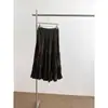 Falda plisada para mujer con dobladillo volantes, nueva colección otoño 2026, cintura elástica, línea A, falda larga