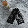 Guantes con patrón de encaje negro de fábrica, guantes para el sol, guantes de etiqueta para bodas, accesorios de ropa sexy, guantes