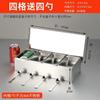 Caja de Condimentos de Acero Inoxidable 304 con Tapa abatible, Caja de Almacenamiento Comercial Engrosada, Caja para Ingredientes de Cocina con Tapa, Caja para Almacenamiento de Muestras con Compartimentos