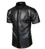 Camisa Formal Masculina 2025 Camisa com Botões de Lantejoula Festa Disco Anos 70 Fantasia Cosplay Xuanzi