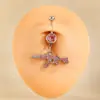 Piercing de Umbigo de Aço Inoxidável Transfronteiriço com Pingentes de Coração, Frutas e Flores, Joia Personalizada para Piercing de Umbigo Estilo Europeu e Americano