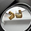 Brincos Europeus e Americanos de Aço Titânio Transfronteiriços, Brincos de Metal de Formato Coração Nicho High-End, Brincos de Aço Inoxidável Não Desbotam Atacado