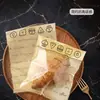Bolsa de Embalaje de Pan Blanco Inglés Amarillo Transfronteriza Transparente Auto-Sellante Empaque para Croissant Donut Horneado Bolsa para Galletas