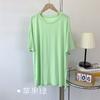 Camiseta de Modal com Caimento Feminina Verão Macia Drapada Modal Fresca e Não Sensível Comprimento Médio Cor Lisa Saia Camiseta Top