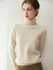 Suéter Delgado 100% Cachemir Otoño e Invierno para Mujer, de Cuello Alto, Moda Casual de Punto, Suéter Base de Cachemir