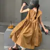 Vestido Longo de Verão Estilo Francês para Meninas Novo Modelo 2026 Vestido Casual Infantil para Meninas Mais Velhas Vestido Estiloso Atacado