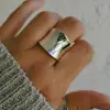 Anillo Irregular Brillante Chapado en Oro Simple de Moda Popular Transfronterizo Ruipai Venta Directa de Fábrica Fuente de Fábrica