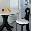 Silla de Comedor Francesa Retro de Madera Maciza, Silla de Maquillaje para el Hogar Estilo Mediados de Siglo, Silla con Respaldo, Silla Simple Nórdica