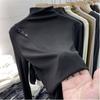 Camiseta Elegante de Estilo Europeo con Cuello Semi-alto y Mangas Largas para Mujer 2021 Otoño e Invierno Nueva Camiseta Base Delgada y Amigable con la Piel Top ins