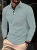 Estilo Minimalista Neutro para Camping al Aire Libre Ligero Superior Sencillo Básico Versátil Manga Larga Camisa POLO MB14