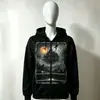 Outono Inverno 2026 Nova Moda Europeia e Americana Halloween Padrão Engraçado Moletom com Zíper Moletom Largo Estampado